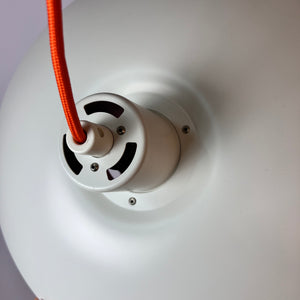 Lamellenlampe PH4 weiß orange von Poul Henningsen für Louis Poulsen