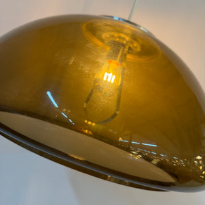 Hängelampe braun transparent Kunststoff