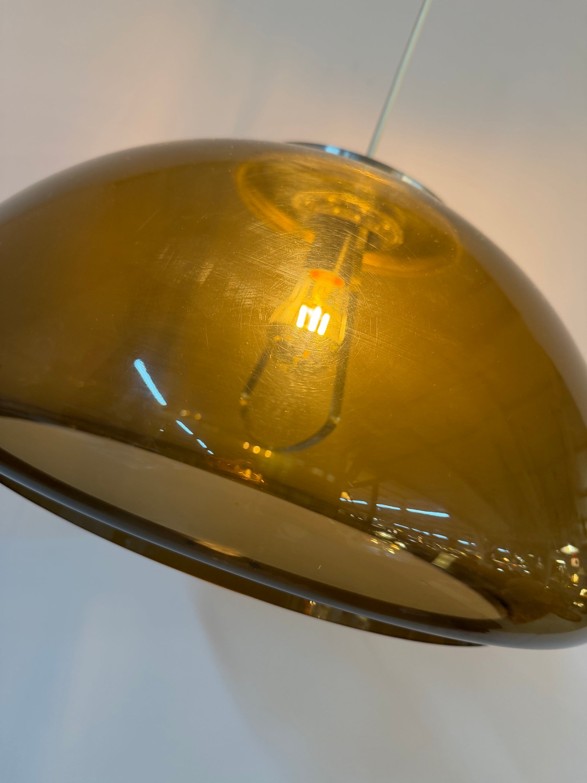 Hängelampe braun transparent Kunststoff