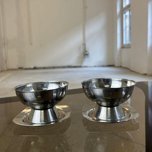 Set: 2x Eisschale mit Untersetzer Cromargan von WMF