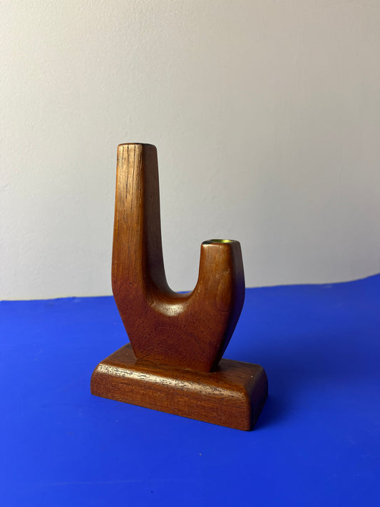 Zweiarmiger Kerzenständer Teak