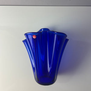 Vase Fazoletto blau Glas von Ancher Iversen