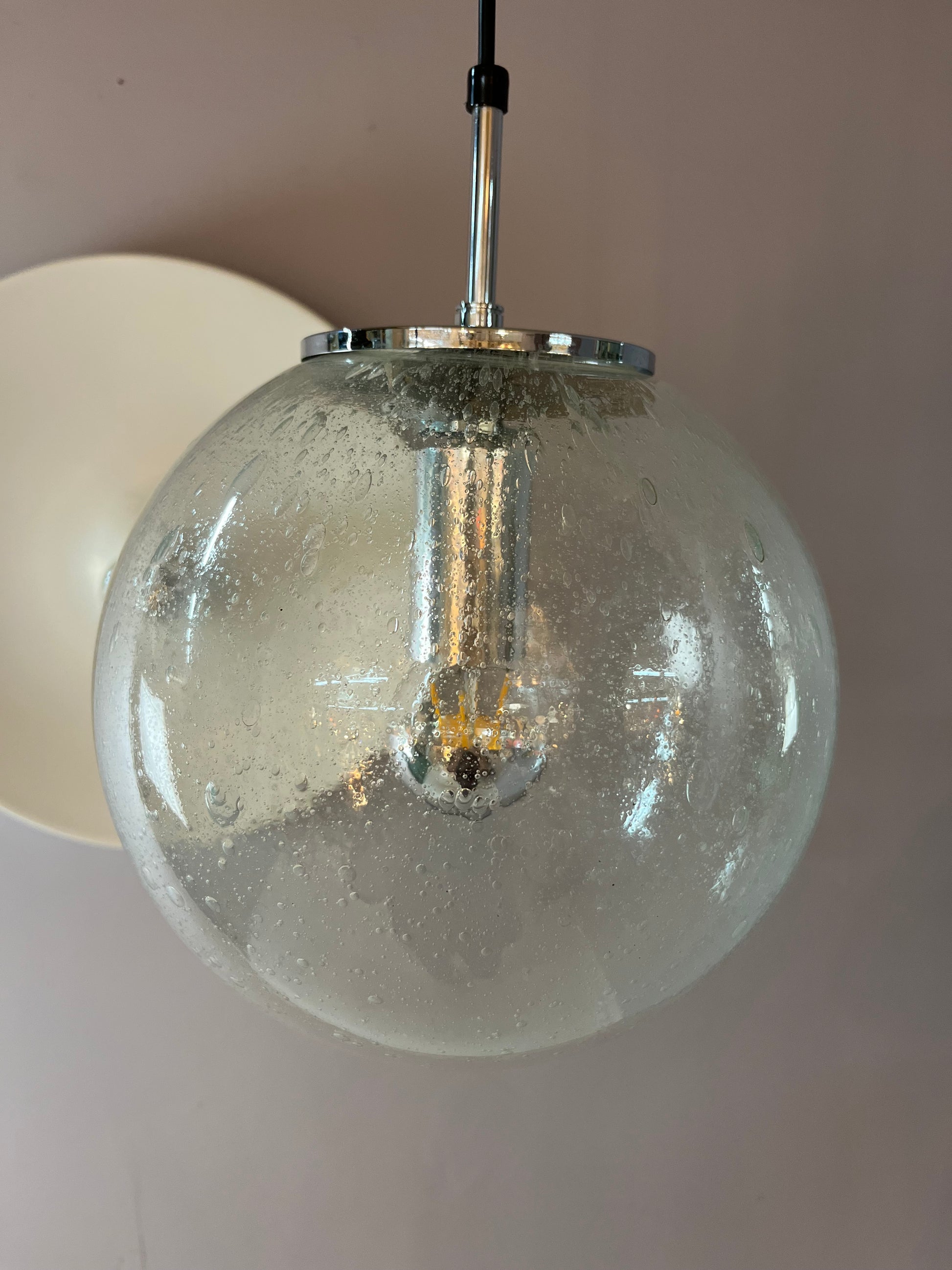 Kugellampe Einschlussglas Chrom von Glashütte Limburg
