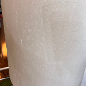 Space Age Tischlampe Metall mit Schirm aus Rohseide