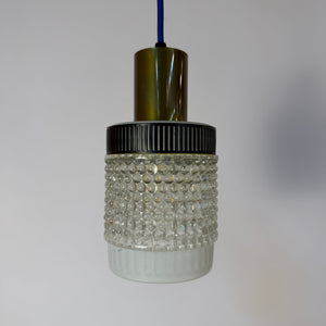Hängelampe Glas Messing aus Dänemark