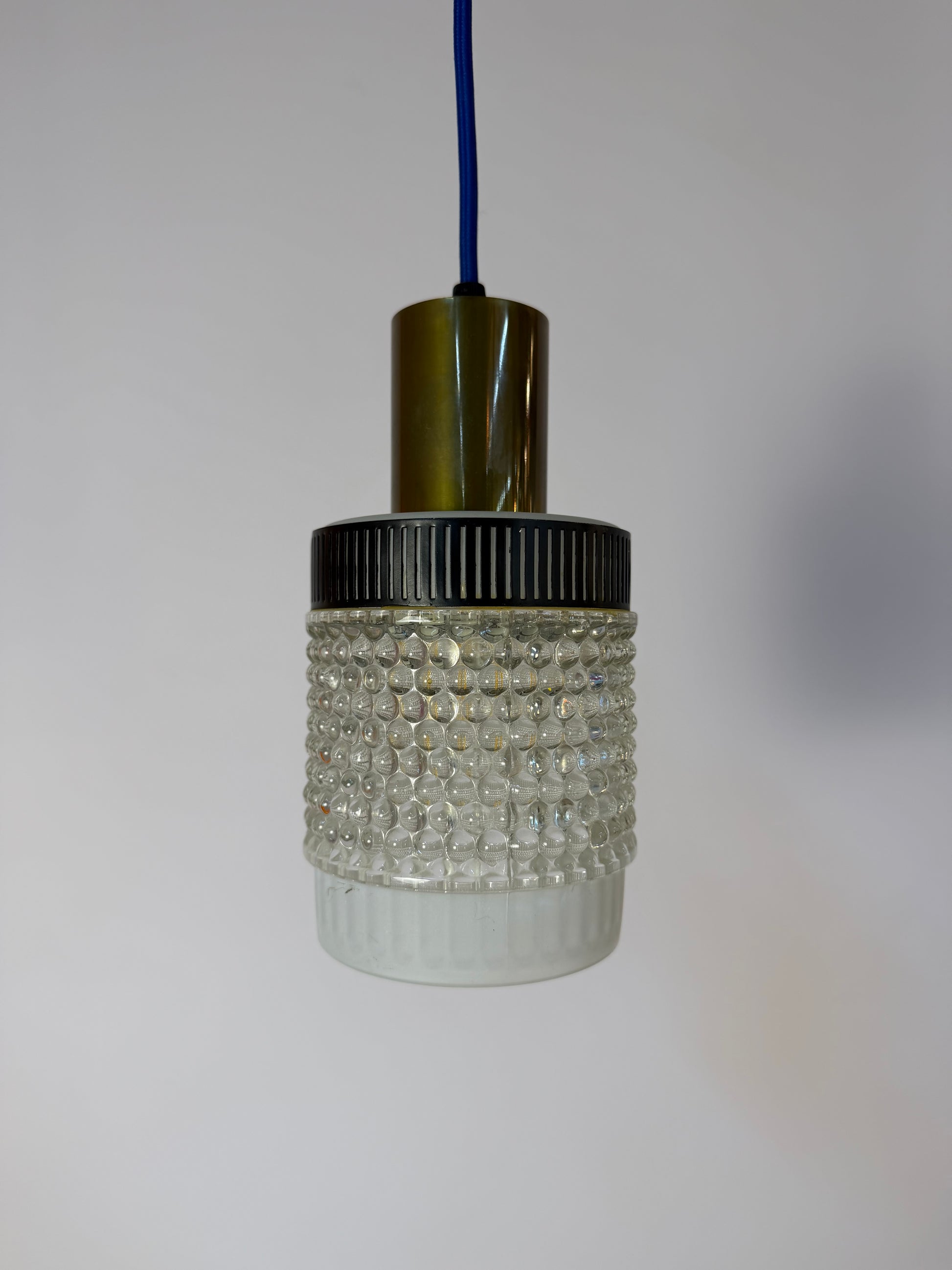 Hängelampe Glas Messing aus Dänemark