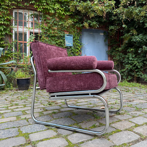 Sessel Halina lila neu gepolstert Chrom von Hellerau