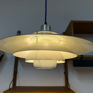 Lamellenlampe Modell Dania 2040 silber von Kurt Wiborg für JEKA