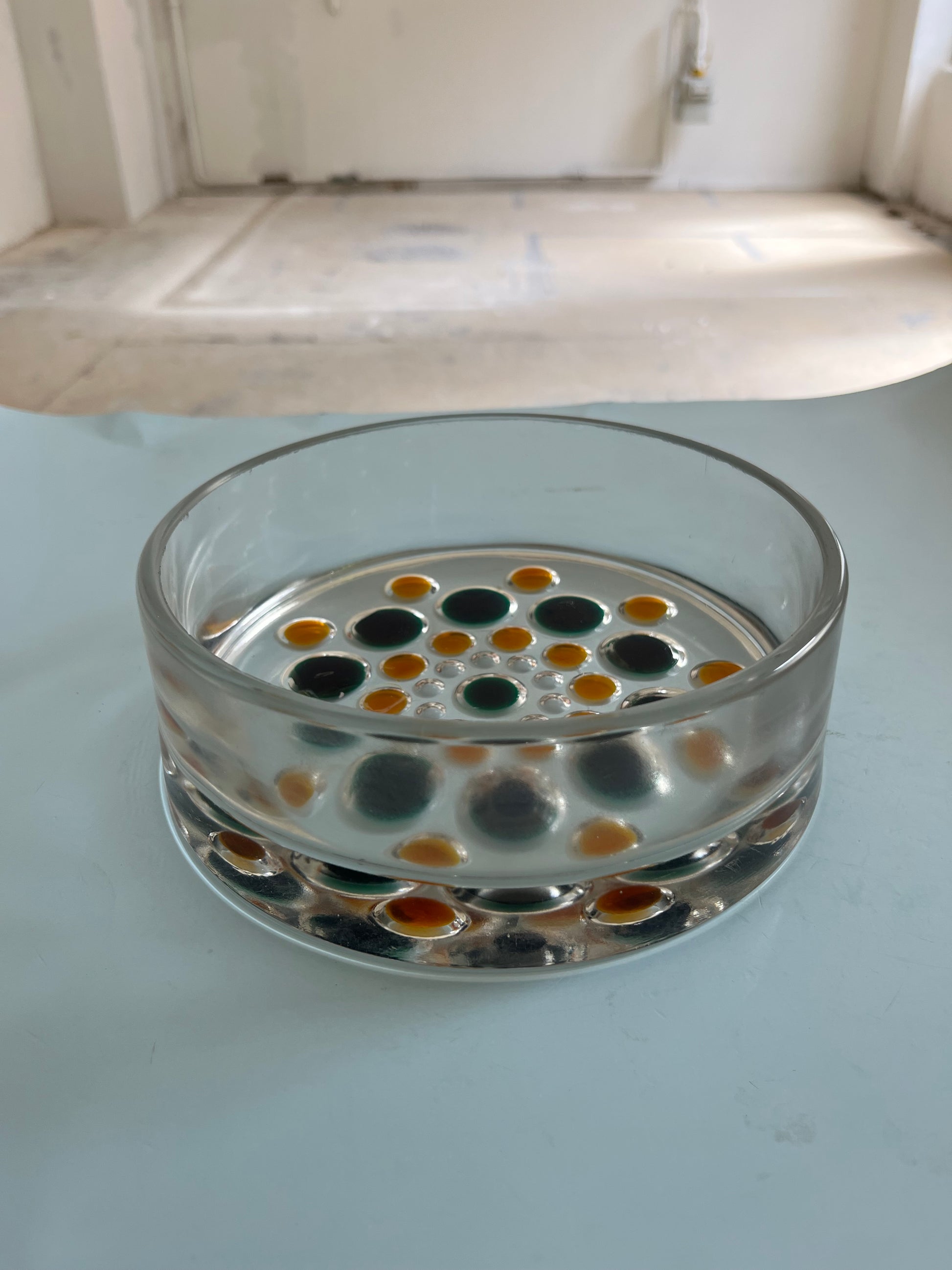 Schale gelb grün Kristallglas von Walther Glas