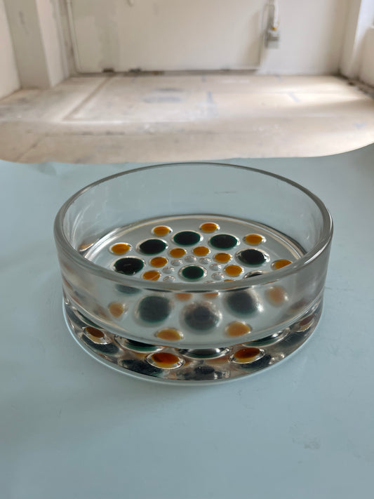 Schale gelb grün Kristallglas von Walther Glas