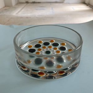 Schale gelb grün Kristallglas von Walther Glas