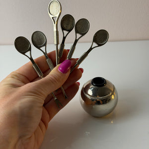 Set: Cocktailpicker Tennis silber