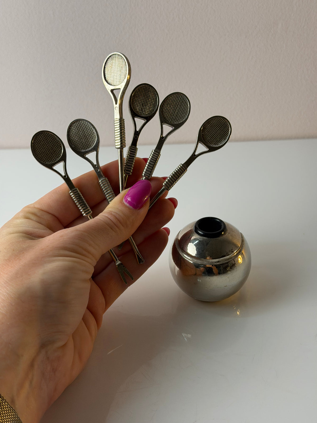 Set: Cocktailpicker Tennis silber