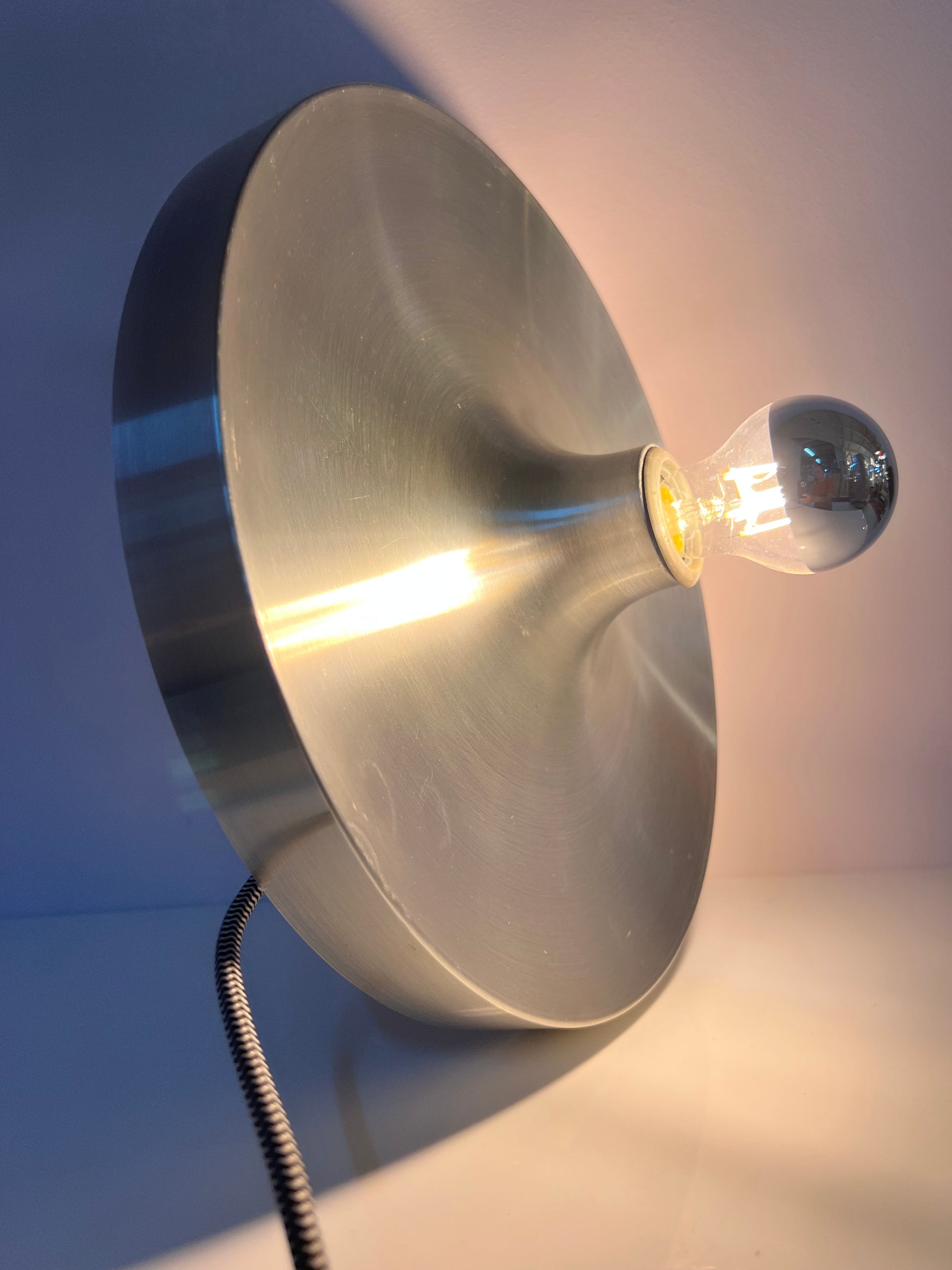 Wandlampe Diskus Aluminium gebürstet