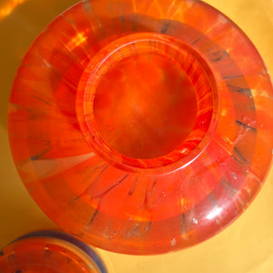 Set: Vase und Aschenbecher orange 70er