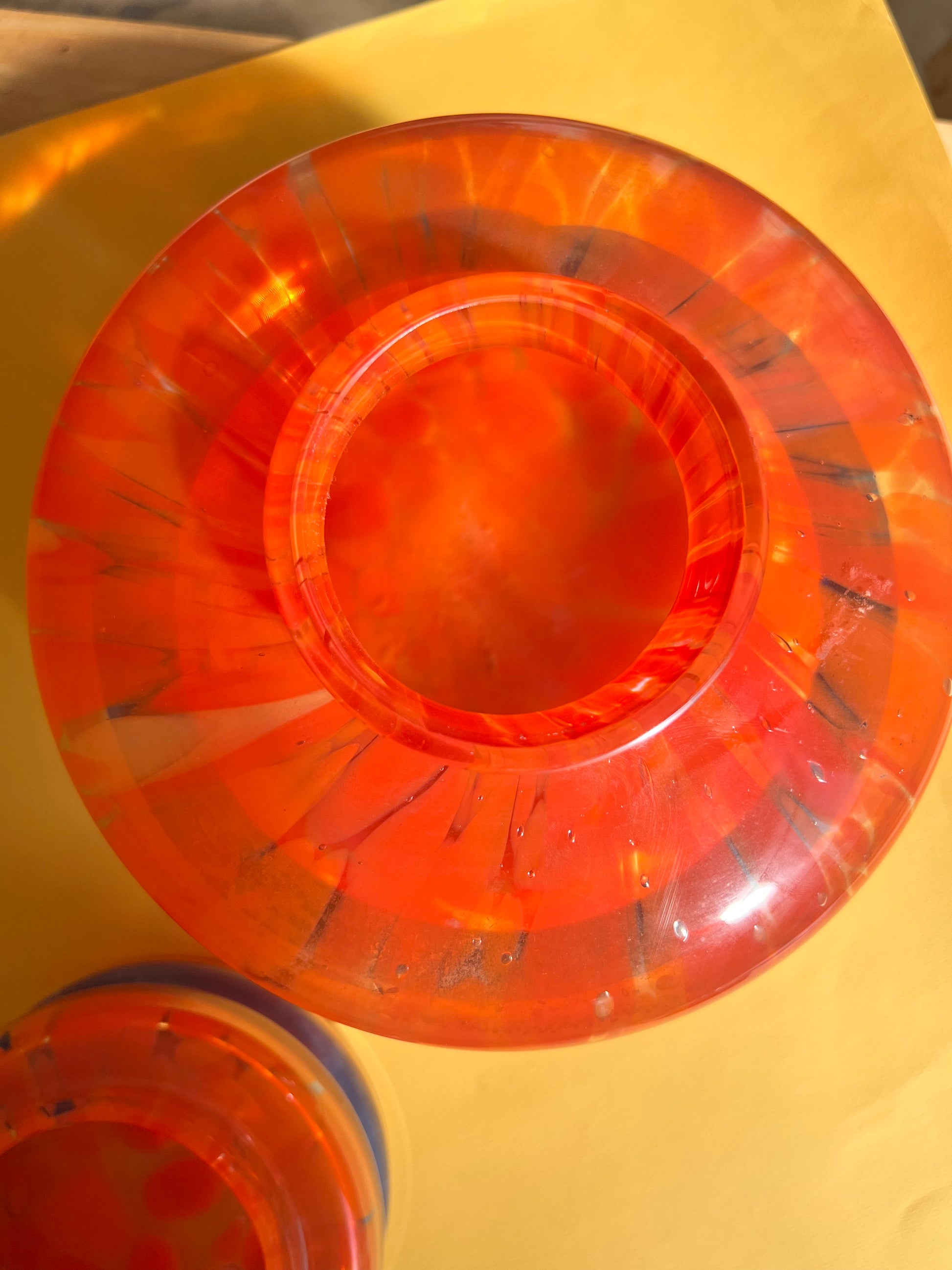 Set: Vase und Aschenbecher orange 70er