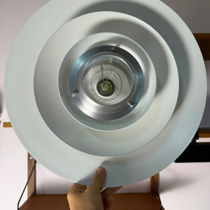Lamellenlampe Modell Dania 2040 silber von Kurt Wiborg für JEKA