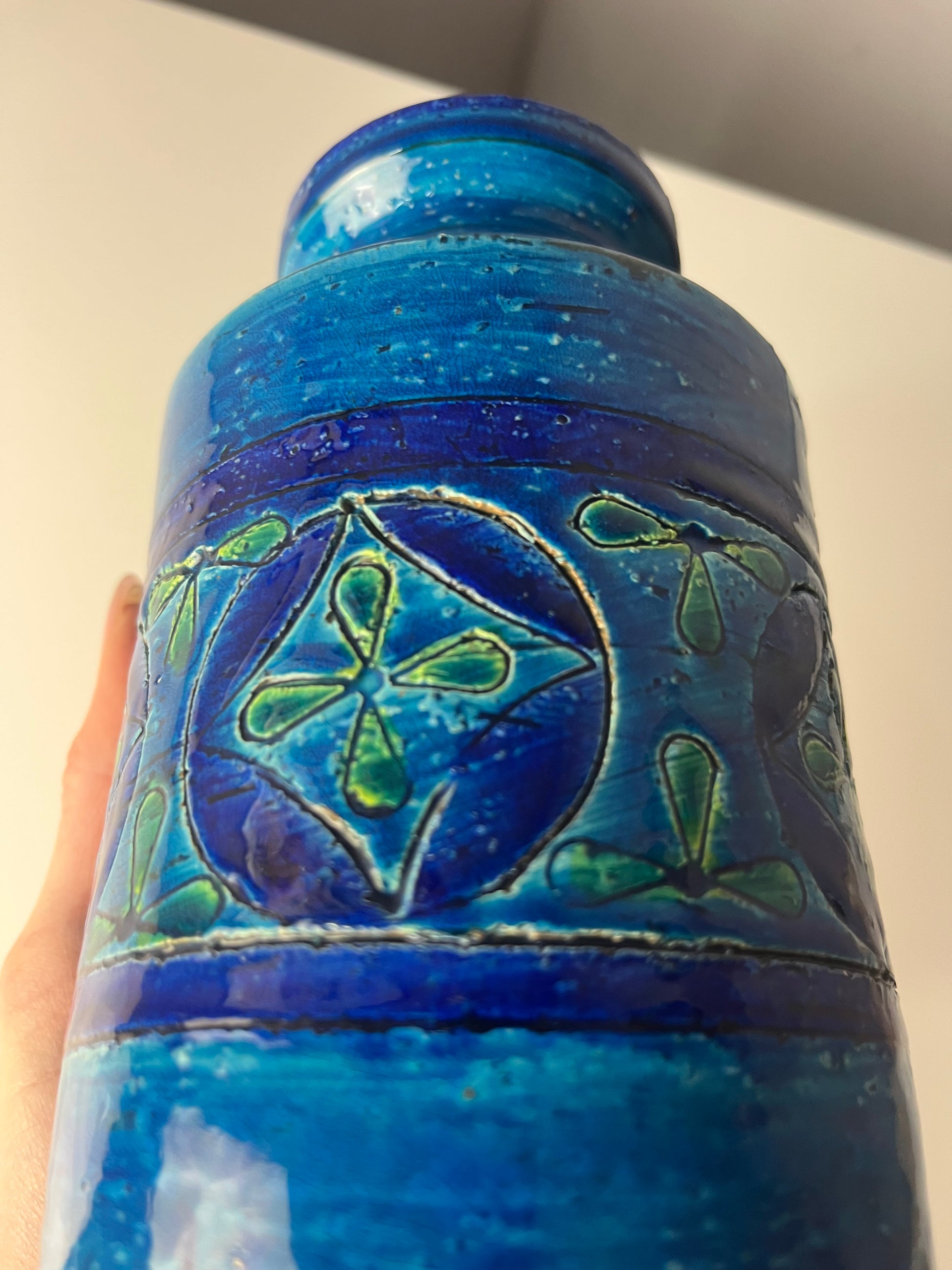 Vase Azul Rimini von Aldo Londi für Bitossi