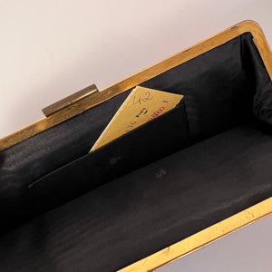Tasche Echtleder schwarz & Messing KaDeWe 70er