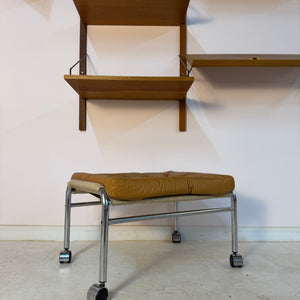 Hocker Modell Bore cognac Chrom von Noboru Nakamura für IKEA
