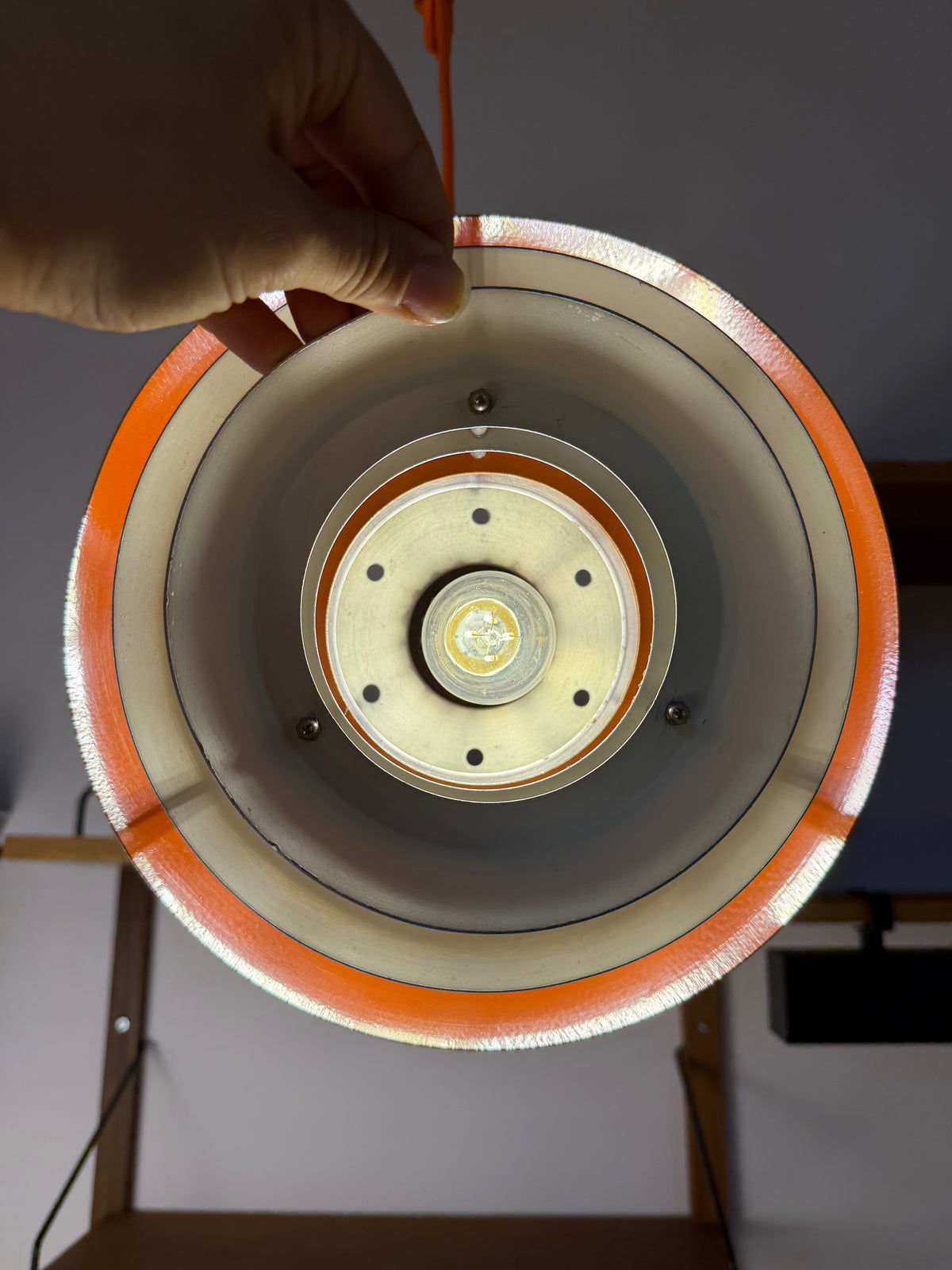 Lamellenlampe Trava silber schwarz orange von Carl Thore für Granhaga