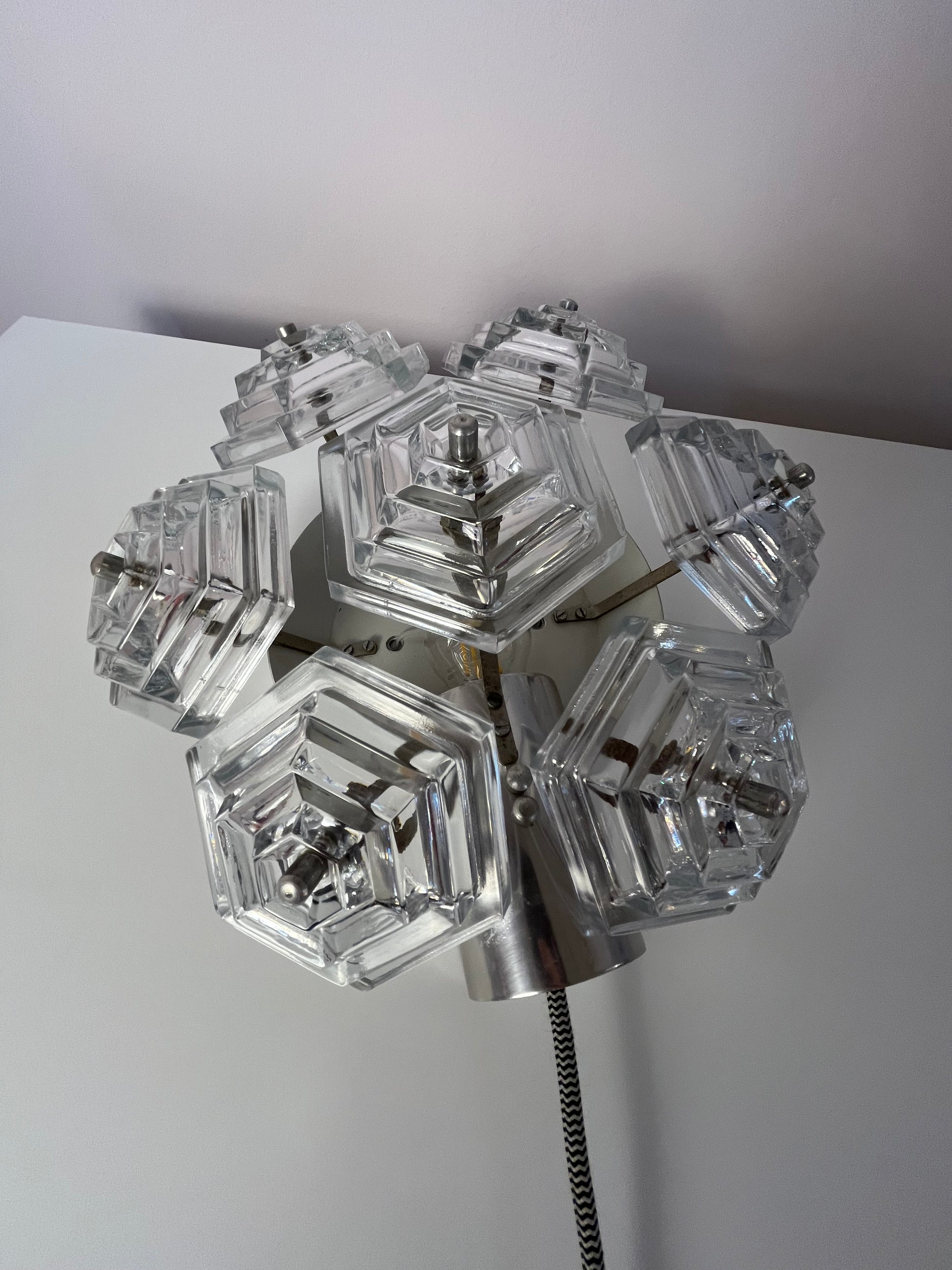 Wandlampe Eiskristall von VEB Kristallleuchtenbau Ebersbach