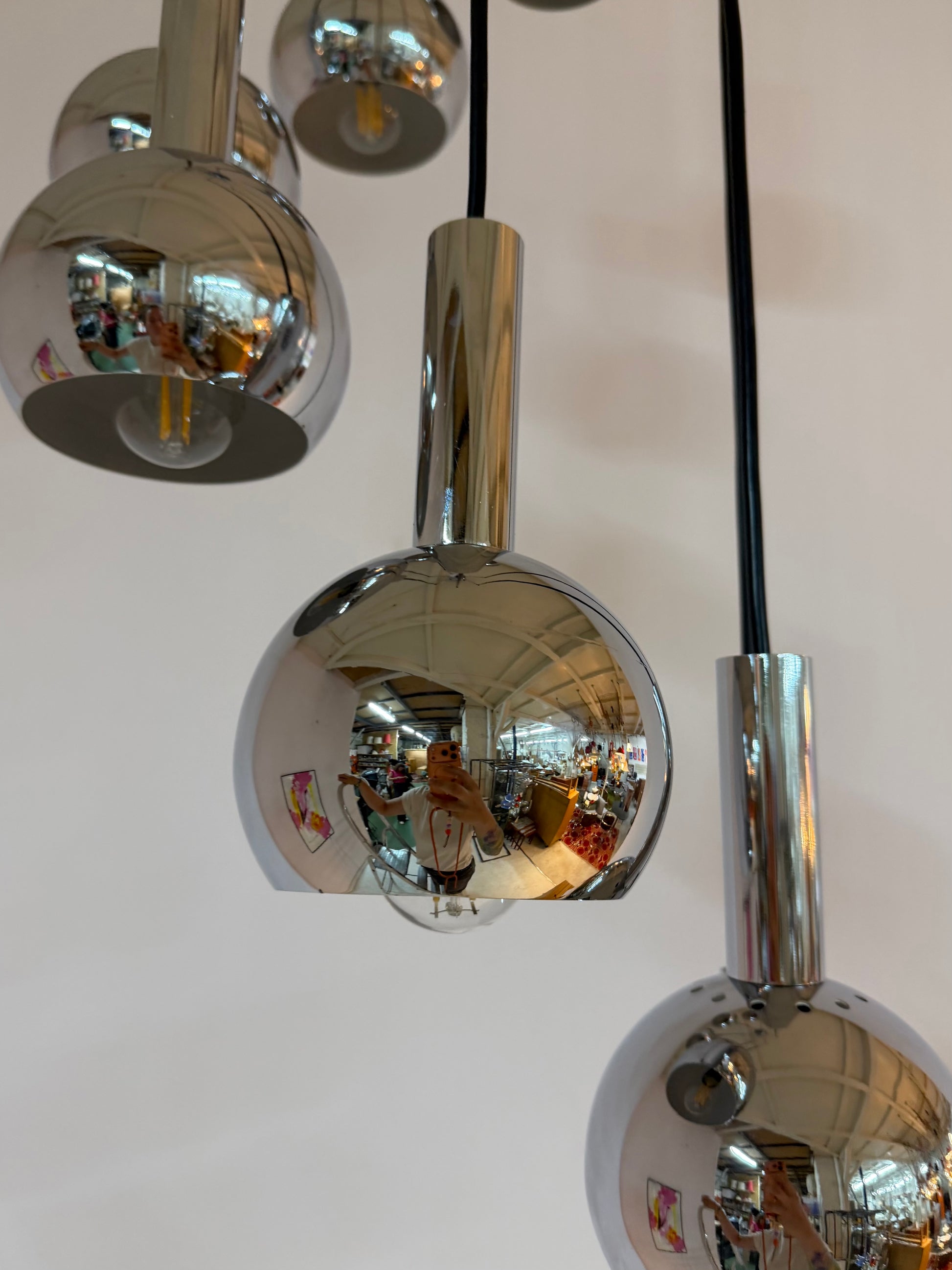 Kaskadenlampe 7-flammig Chrom von Richard Essig