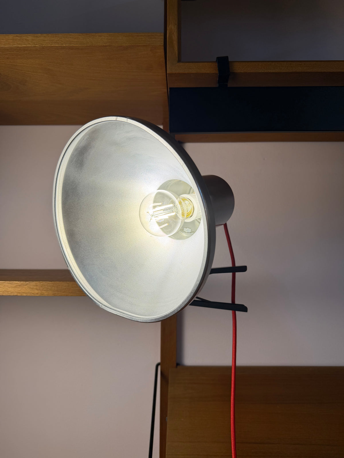 Klemmlampe silber aus Dänemark