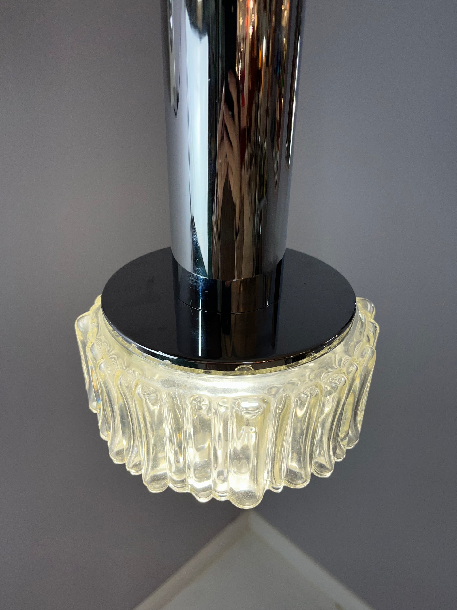Pendelleuchte Modell P105 Klarglas Chrom von STAFF