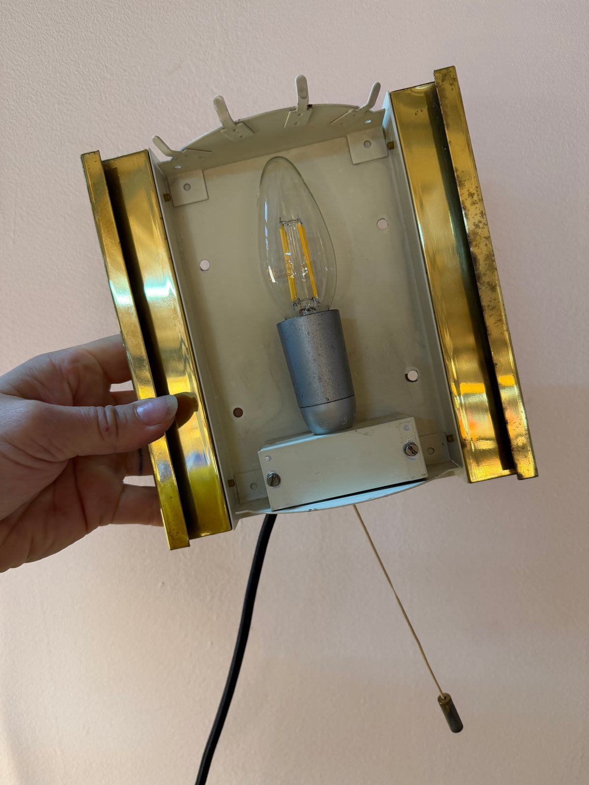 Wandlampe Eisglas Messing von Doria