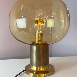 Tischlampe Messing Glas mundgeblasen