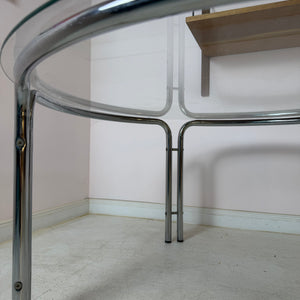Runder Couchtisch Glas & Chrom