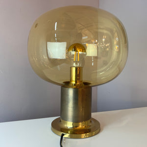 Tischlampe Messing Glas mundgeblasen