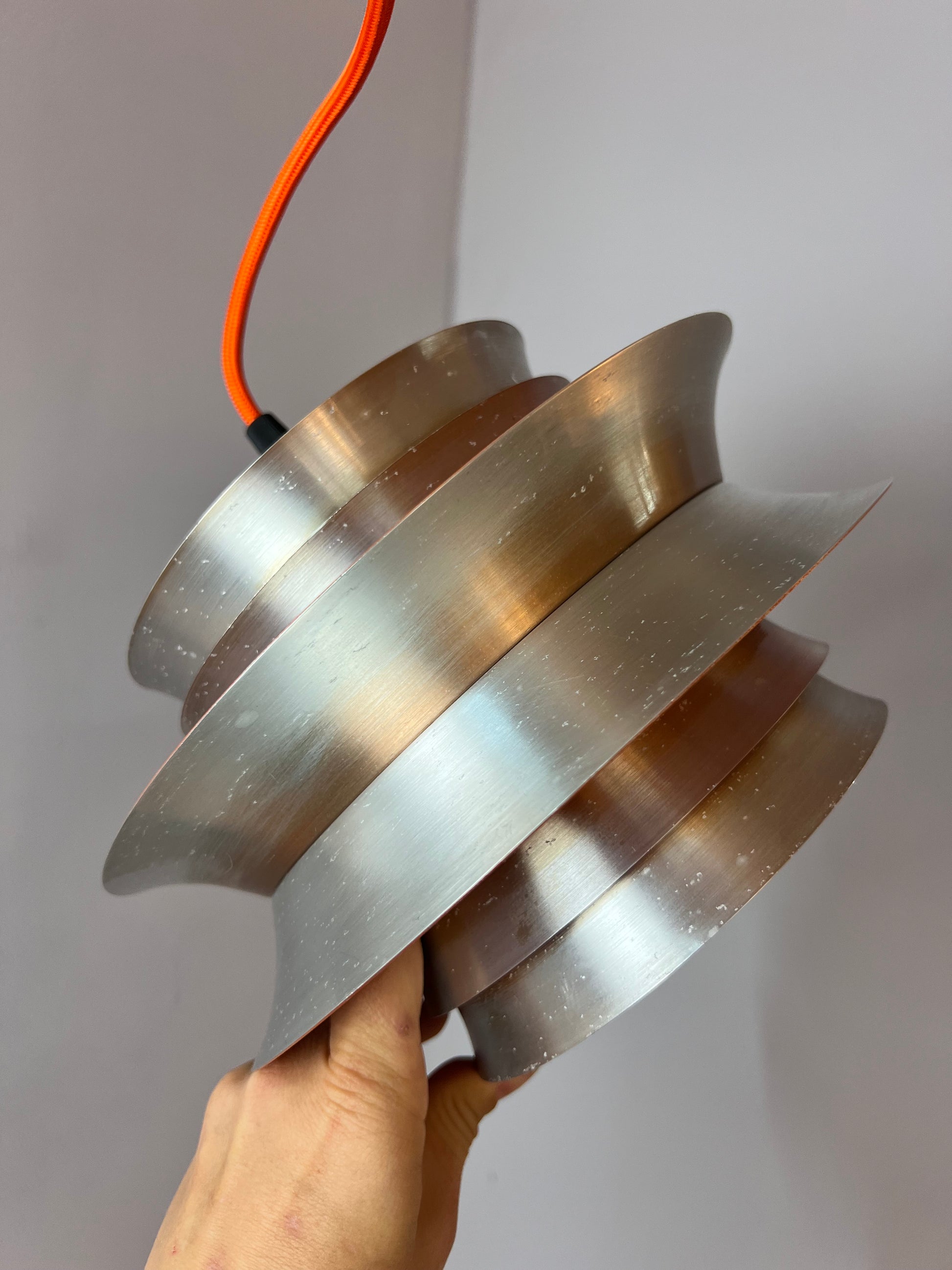 Lamellenlampe orange Chrom von Carl Thore