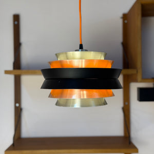 Lamellenlampe Trava silber schwarz orange von Carl Thore für Granhaga