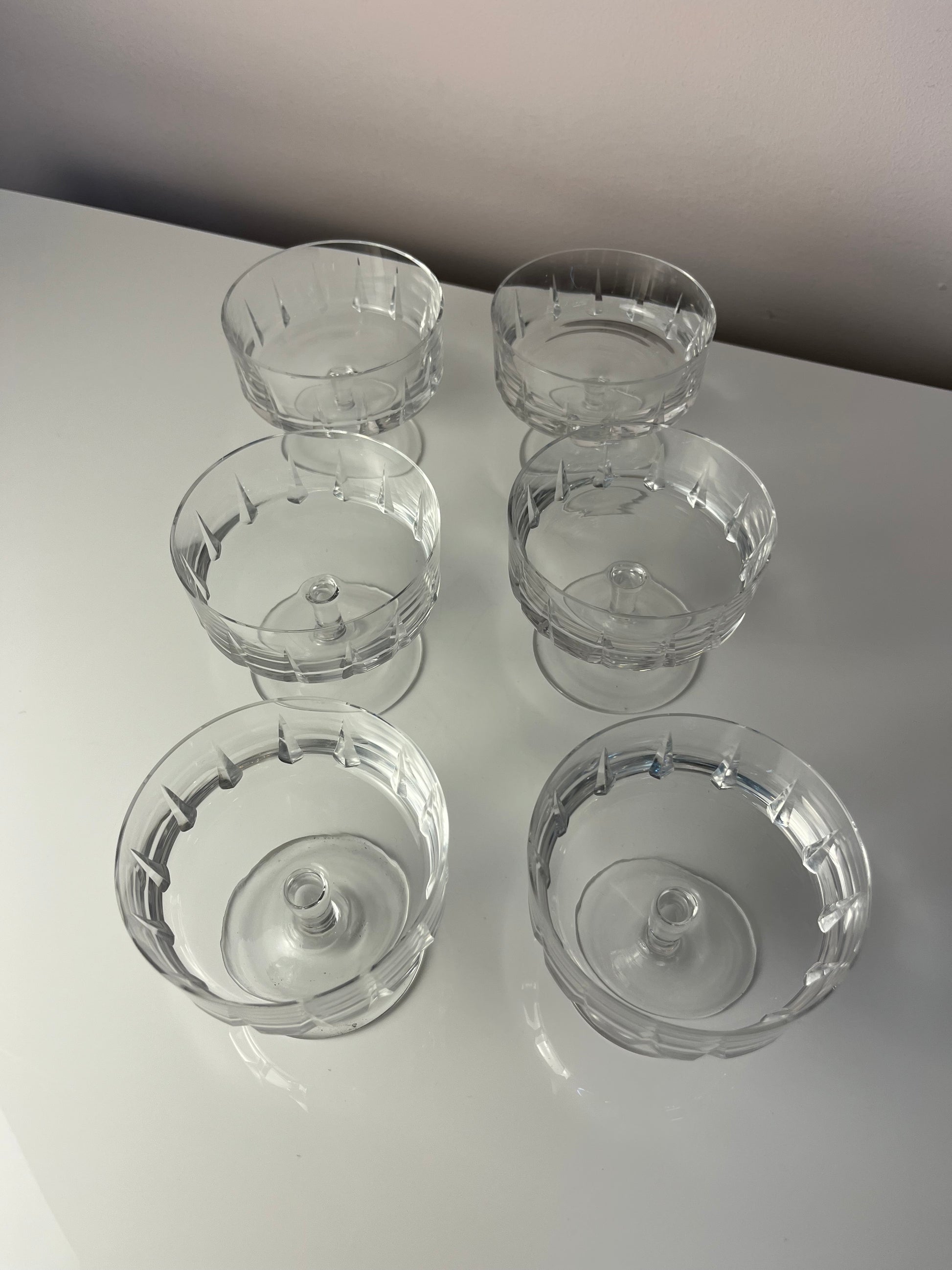 Set: 6x Champagnerschale Kristallglas