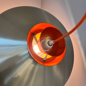 Lamellenlampe Søvaern silber orange von Carl Thore für Granhaga