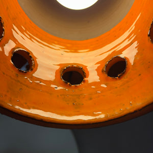 Hängelampe orange braun Keramik