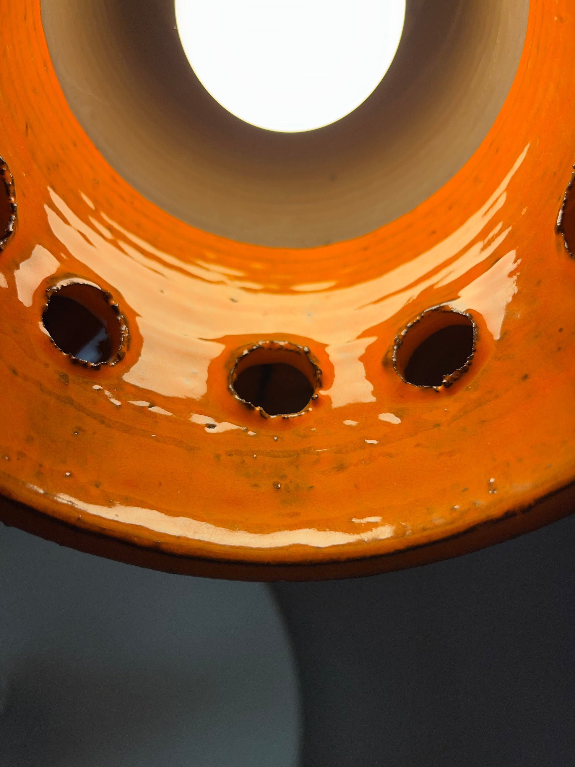 Hängelampe orange braun Keramik