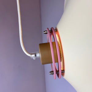 Lamellenlampe neu lackiert creme rosa braun