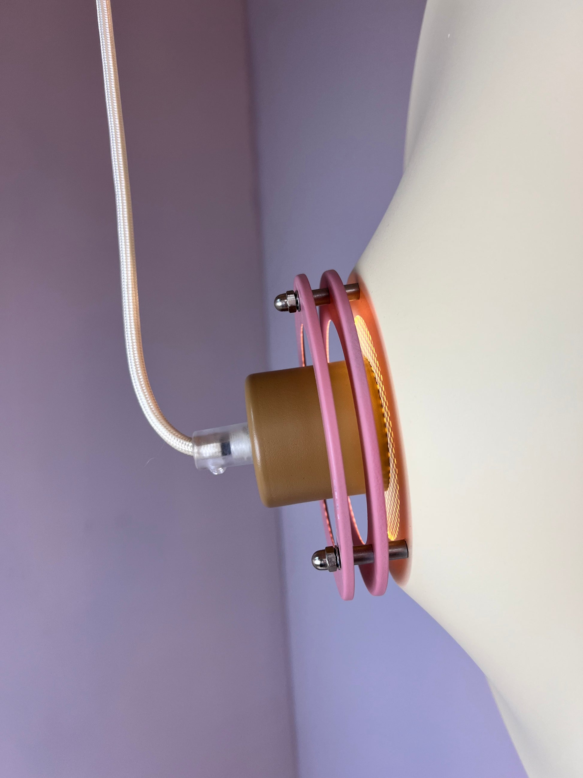 Lamellenlampe neu lackiert creme rosa braun