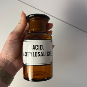 Apothekerglas Acid. Acetylosalicyl braun