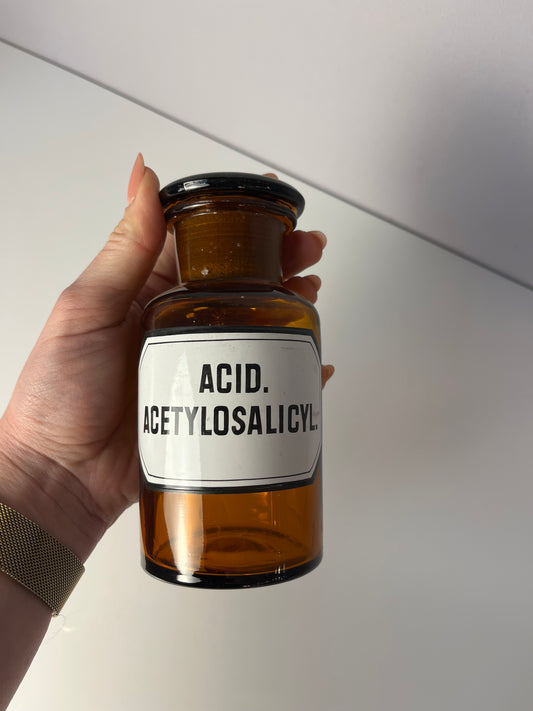 Apothekerglas Acid. Acetylosalicyl braun