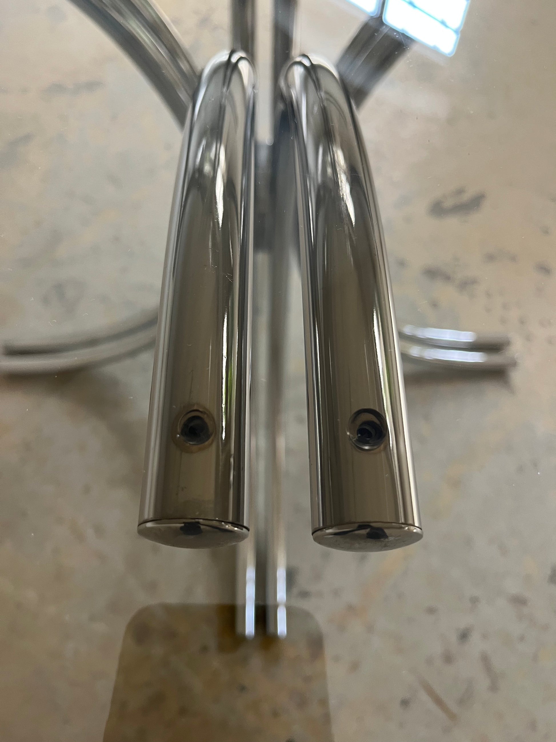 Runder Esstisch Rauchglas Chrom