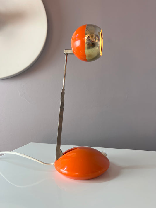 Schreibtischlampe orange mit Teleskoparm von Eichhoff Werke