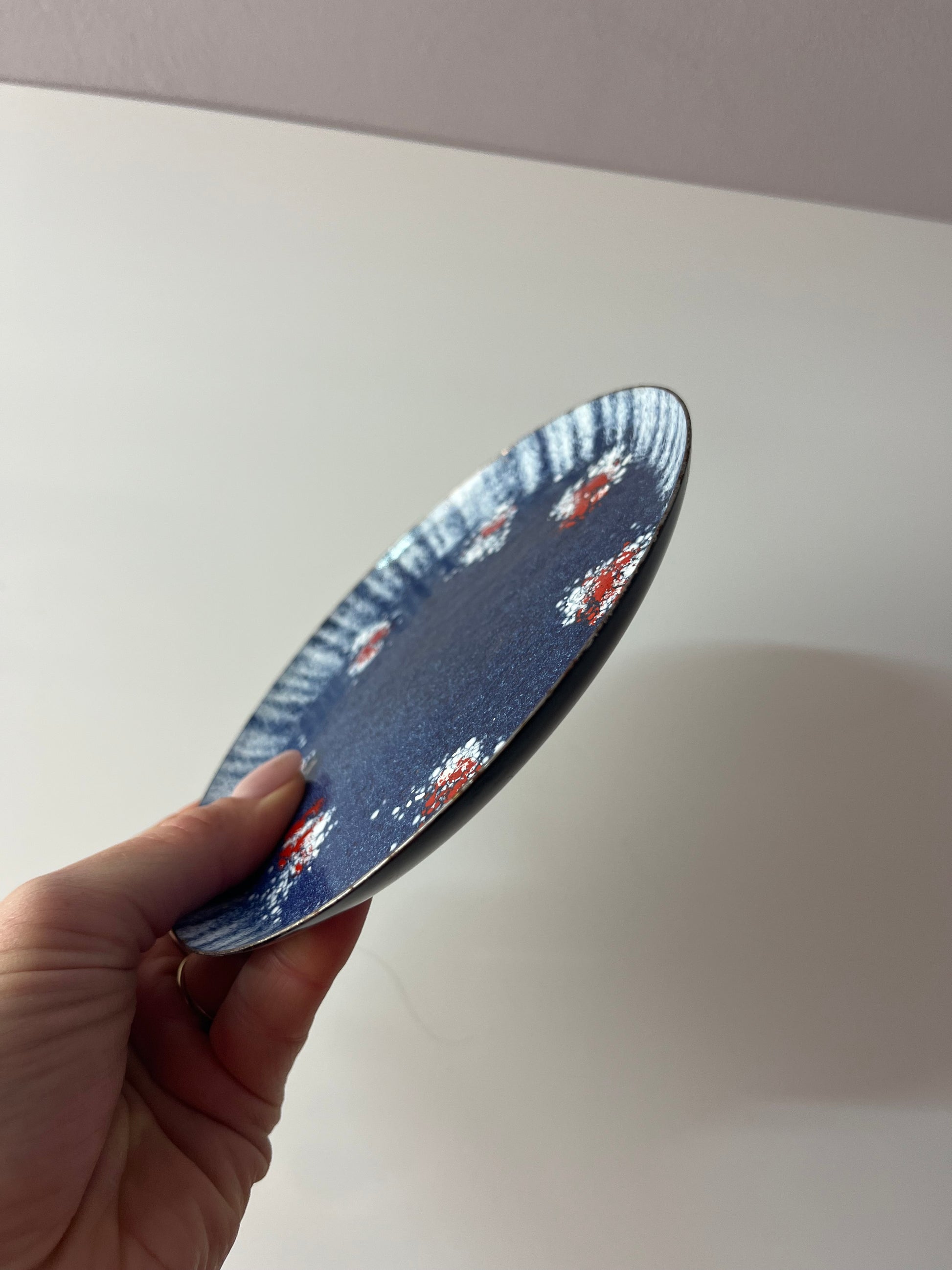 Schale blau rot Emaile