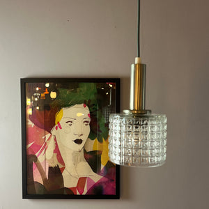 Hängelampe Glas Metall aus Dänemark