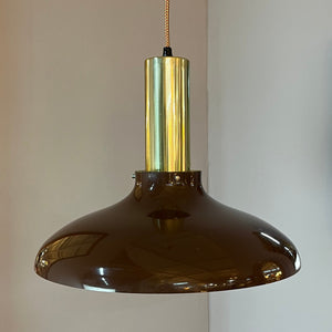 Hängelampe braun Messing aus Dänemark