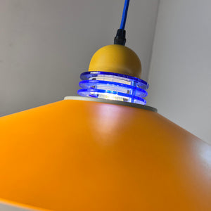 Hängelampe neu lackiert orange blau aus Dänemark