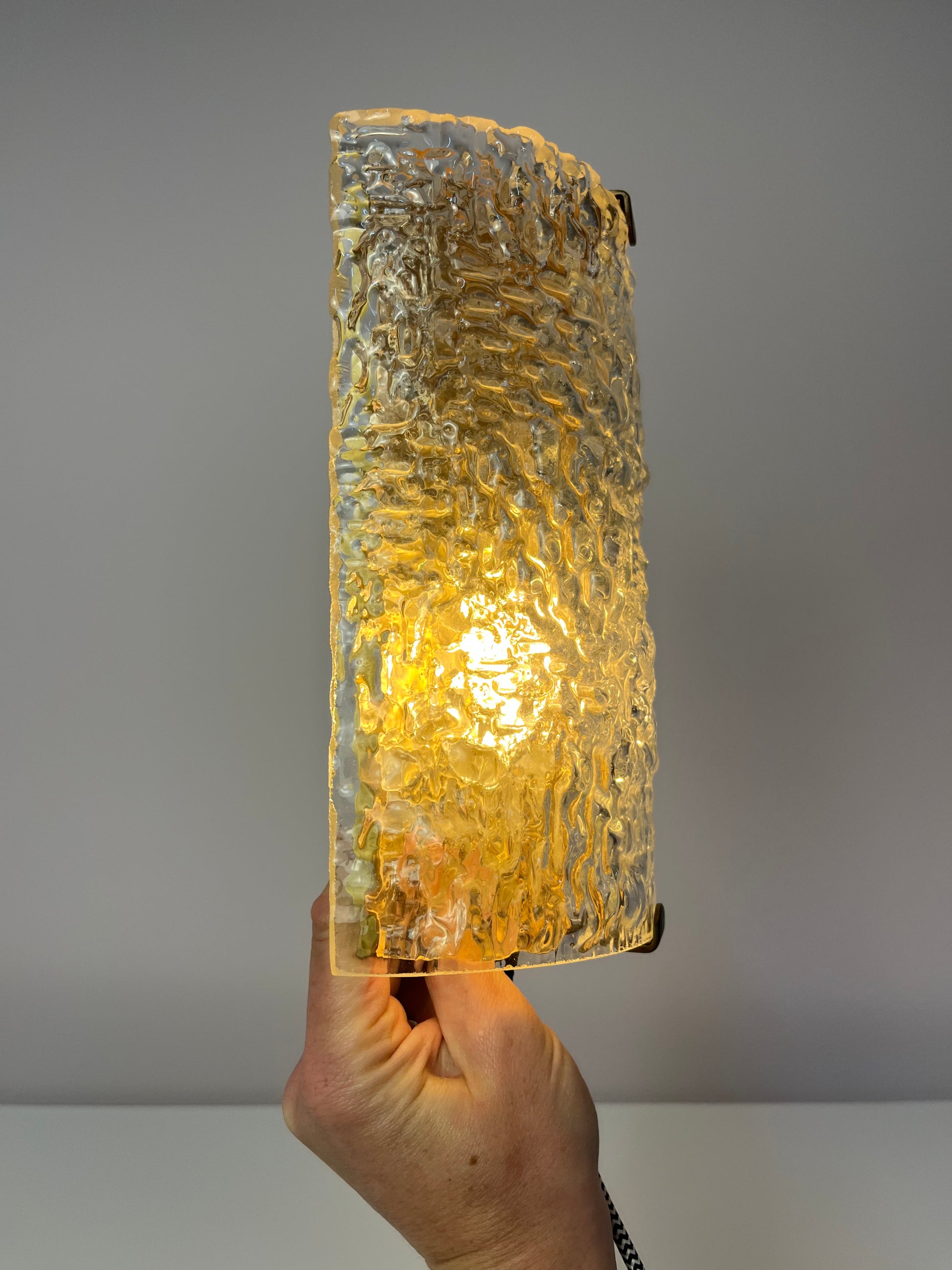 Wandlampe Glas Messing von Orrefors